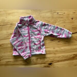 Columbia Girls' Pink & Gray Camo Fleece Jacket